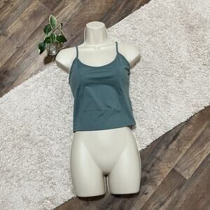 Victoria's Secret Medium Teal Green Y-Strap Scoop Neck Cropped Cami Tank Top